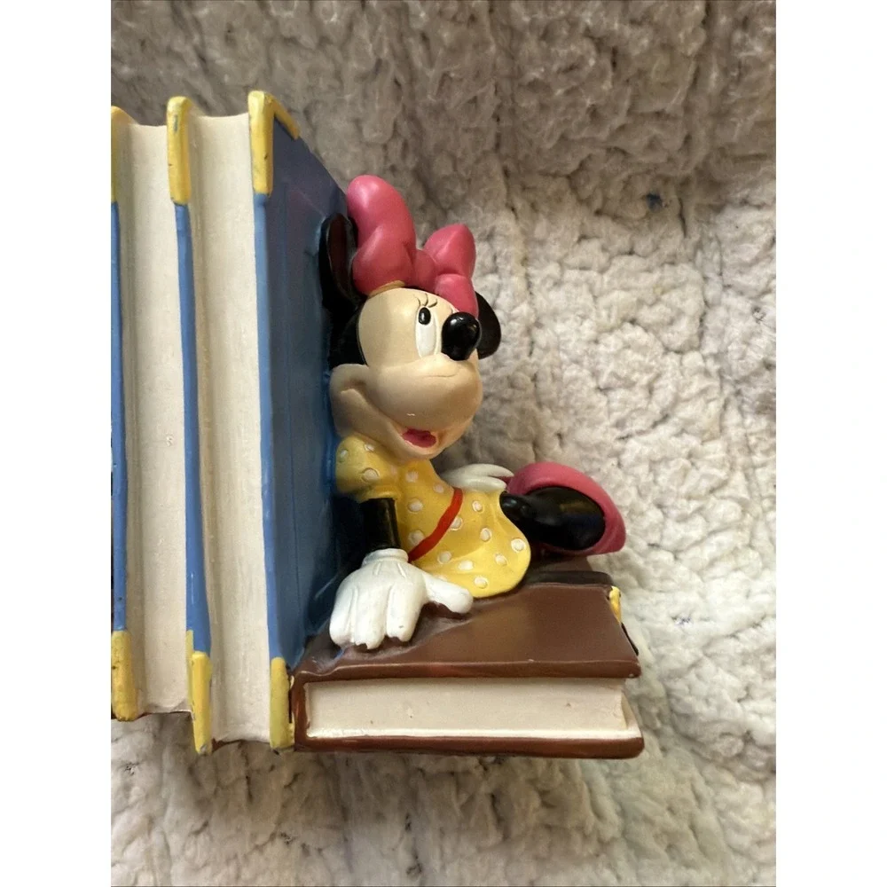 Vintage Mickey & Minnie Mouse Bookends Walt Disney Book Ends Straps Blue